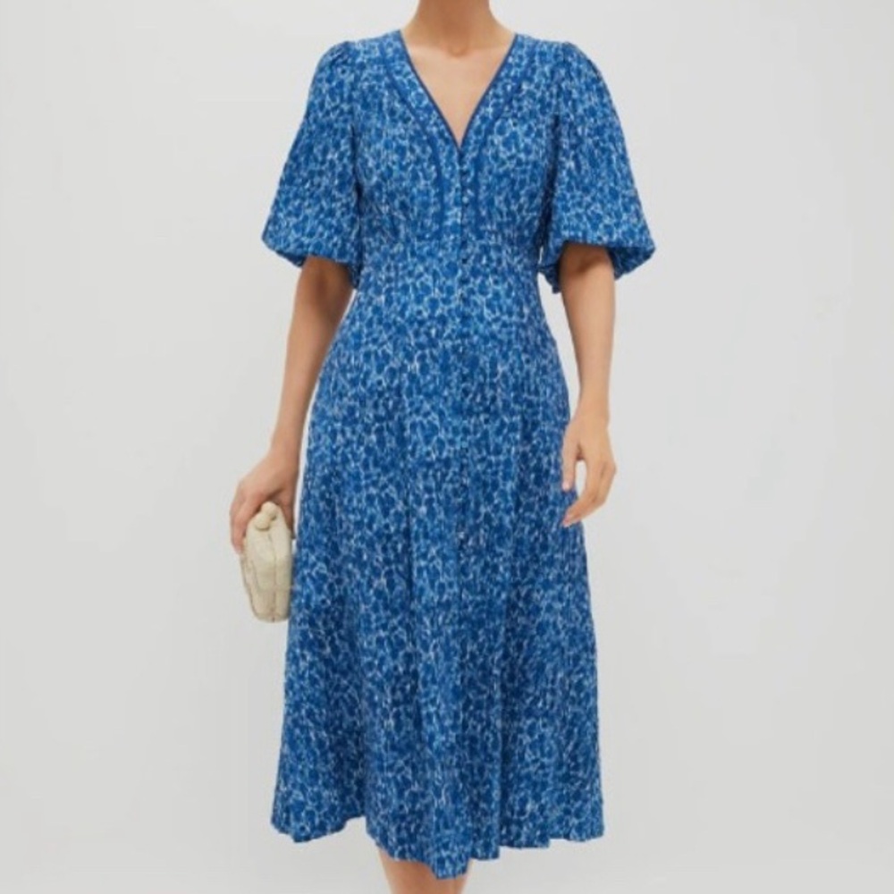 NWT Tuckernuck Blue Patterned Midi Dress Size S (US 4)